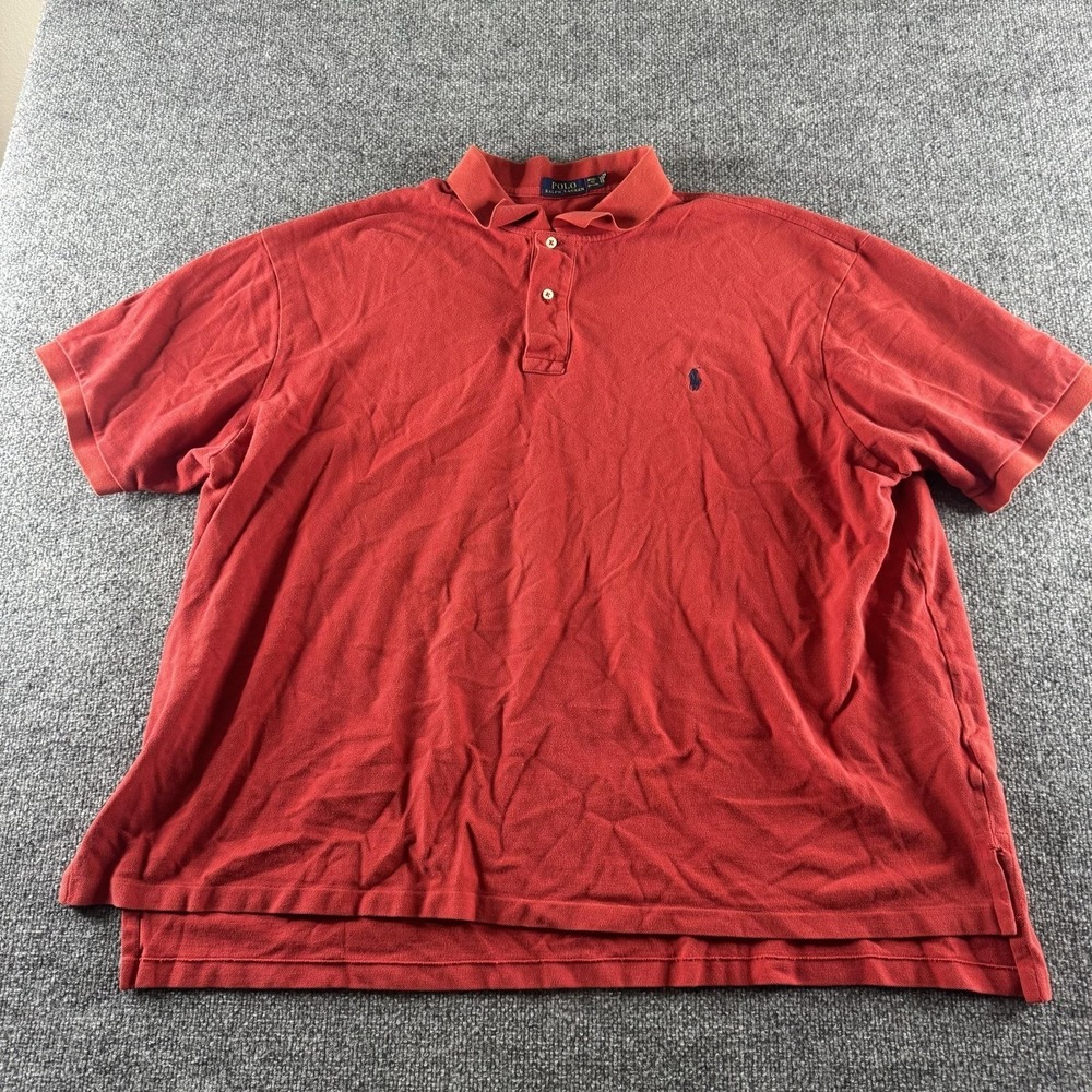 Polo Ralph Lauren Polo Shirt Mens 4XB Red Short Sleeve Cotton Pony Logo